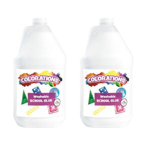 Colorations Washable Clear Glue, 1 Gallon, Dries Clear, Gluing, Crafts, School Glue, Home Glue, Office Glue, Craft Projects, Washable Glue, Non Toxic Glue, Homeschool, Home School Use