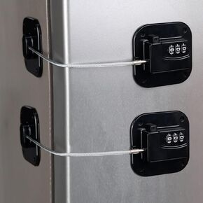 KIZZHISI Refrigerator Lock (2 Pack), Heavy Duty Combination Fridge Lock, for Fridge, Cabinets, Window, Drawers and Child Safety Cabinet Lock, Strong Non-Marking Adhesive No Drilling