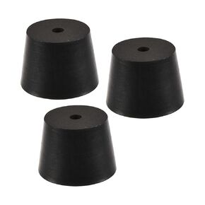 YOKIVE 3Pcs Rubber Stoppers with Hole, Tapered Plugs with High-Temperature Resistance | Protect Hole, Great for Lab Industry (Black, 33mm to 41mm)