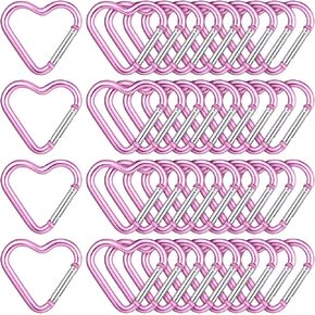Shimeyao Heart Shape Keychain Clip Snap Key Ring Keychain Hook Aluminum Alloy Key Holder for Outdoor Traveling Walking Christmas Valentine's Gift Hammock Dog Leash Water Bottles Holder