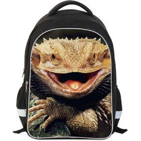 Cool Lizard Prints School Backpack for Guy Boys Cute Animal Bagpack Personalized Satchel Patterns
