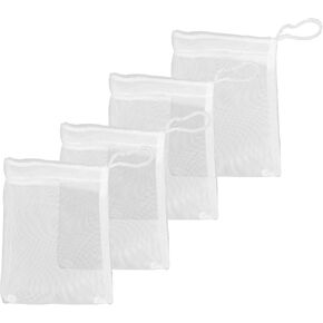 Aquatic Experts High Flow Filter Media Bag - Durable Filter Bags for Fish Tank, Secure Aquarium Media Bag with Drawstring, Media Bags for Aquarium and Pond, High Flow (White), 3" x 8" - 4 Pack in Kuwait