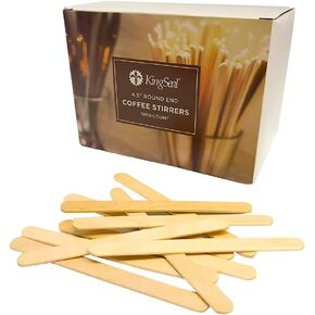 KingSeal Natural Birch Wood Coffee Beverage Stirrers, Stir Sticks, Waxing Sticks, 7.5 Inches, Round End - 2 Packs of 500 (1000 Count)