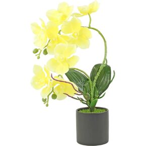 aufuwa Artificial Orchid Silk Phalaenopsis Flowers Faux Orchids with Ceramic Pot 19.5" Decor for Table Centerpieces Indoor Wedding Home Office Party Hotel Yard Decoration (Purple Gradient)