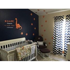 Dinosaur Wall Decal, Roar Means I Love You in Dinosaur with Footprints, Vinyl Stickers for Baby Boys, Kids Bedroom Wall Decor, Nursery Decoration, Quote Wall Decals(A22) (Green, Bule)