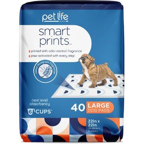 Pet Life Unlimited Smart Prints Extra Large Puppy Pads | Dog Pads| Training Pads | Odor Controlling Paw Activated Fragrance | Super Absorbent | Leak Proof | Made in The USA | 26" x 30" | 50 Count
