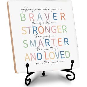 Motivational Wood Plaque sign, Desk Decorations Gifts for Friends, BFF, Family, etc., ‘I can Keep Going When Things are Tough’, Gifts for Birthday, Back-to-school, Thanksgiving, Christmas. (002)