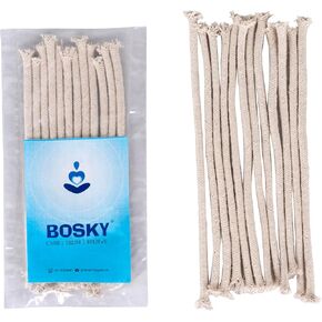 BOSKY 12 Pcs Round Cotton Kerosene Oil Lamp 6 inch Long Wicks Burner, Braided Cotton Replacement 1/4 inch Wick for Rock Candle Kerosene Alcohol Oil Candle Lamp