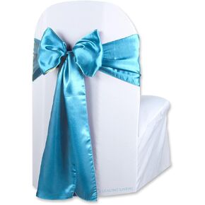 Sparkles Make It Special 100 قطعة غطاء كرسي ستان وشاح فيونكة - فضي - حفل زفاف وحفلة استقبال - 28 لونًا متاحًا in Kuwait