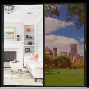 طبقة خصوصية للنافذة من DKTIE، مرآة ذات اتجاه واحد مع أدوات التثبيت - طبقة خصوصية للنافذة لا ترى بالداخل - لاصق ثابت بدون غراء، فضي، 17.7 بوصة × 78.7 بوصة in Kuwait