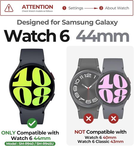 Dexnor Samsung Galaxy Watch 6 Classic Band [47mm], [Raised Bezel & Snap-on] Rugged Shockproof Case with Strap Band for Galaxy Watch 6 Classic (2023) in Saudi Arabia