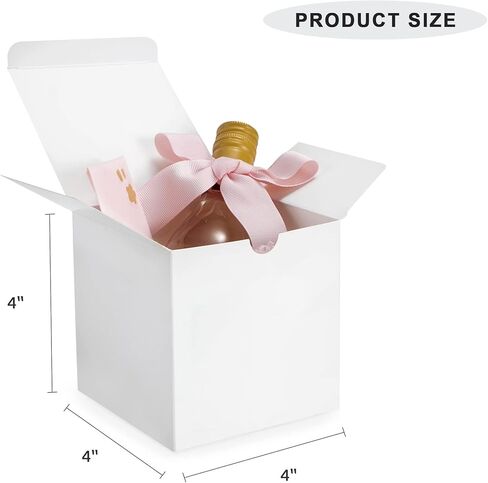 صندوق هدايا ورقي أبيض مقاس 8 × 8 × 4 بوصات من VATIN، 12 عبوة من علب الهدايا مع أغطية لصناديق الهدايا، مثالية لهدايا وصيفات العروس، وعيد الميلاد، وحفلات الزفاف، وحفلات أعياد الميلاد in Kuwait