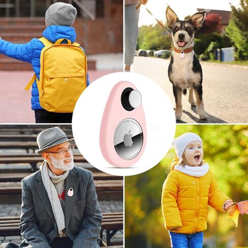 2 Pack Airtag Holder for Kids Hidden,GPS Tracker Case, Anti-Removal Airtag Silicone Case with Pins, Suitable for Children, Elderly, Pets, Backpack, Luggage(Black, Black) in Kuwait