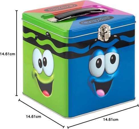 شركة Tin Box Company، متجر Minecraft Stack وCarry Tin. صندوق قصدير قابل للتكديس بمقبض، أخضر، صندوق تخزين، ارتفاع 5.75 بوصة، مشبك ومفصلة على الغطاء in Kuwait