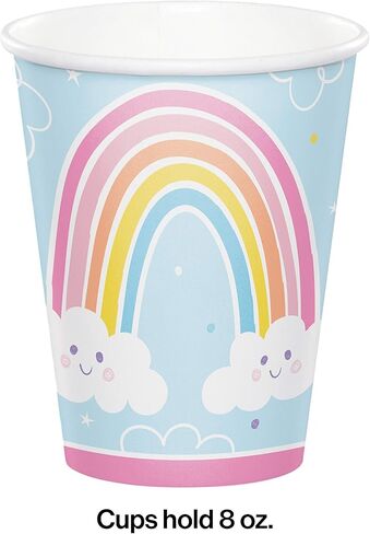 Happy Rainbow Paper Plates, 8 ct in Saudi Arabia