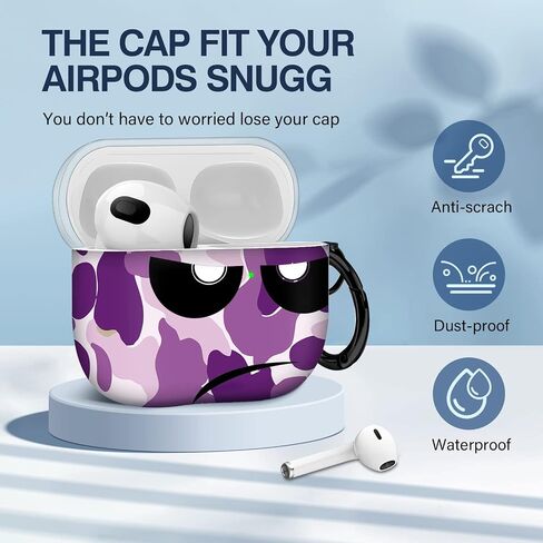 Youtec for Airpods 3rd Generation Case,Don't Touch Me Cool Cover with Lanyard Big Eyes Cute Cartoon for Airpods 3rd Generation Case,Soft Shockproof Cover for Women Men-White in Kuwait