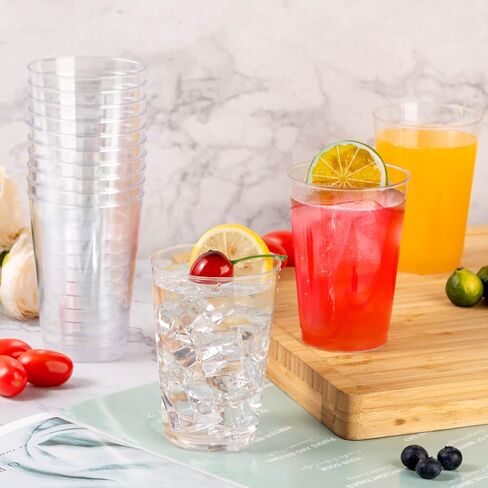 Goodluck 100PCS 10oz Clear Plastic Cups for Party, Disposable Clear Plastic Cups, Plastic Cocktail Glasses for Wedding Thanksgiving, Christmas, and Parties in Saudi Arabia