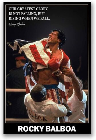 Generic CXLDGUE Rocky Balboa Motivational Quote Movie Poster Decorative Wall Art Boxing Inspiring Quotes Hope Prints Artwork Modern Wall Decor, 16x24in(40x60cm)-Unframed in Saudi Arabia