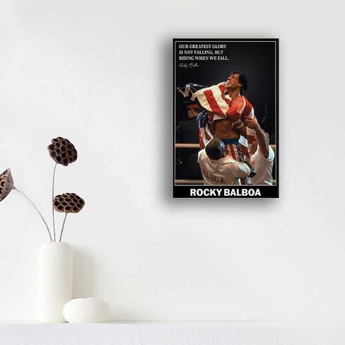 Generic CXLDGUE Rocky Balboa Motivational Quote Movie Poster Decorative Wall Art Boxing Inspiring Quotes Hope Prints Artwork Modern Wall Decor, 16x24in(40x60cm)-Unframed in Saudi Arabia