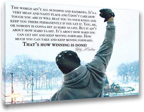 Generic CXLDGUE Rocky Balboa Motivational Quote Movie Poster Decorative Wall Art Boxing Inspiring Quotes Hope Prints Artwork Modern Wall Decor, 16x24in(40x60cm)-Unframed in Saudi Arabia