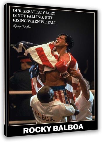 Generic CXLDGUE Rocky Balboa Motivational Quote Movie Poster Decorative Wall Art Boxing Inspiring Quotes Hope Prints Artwork Modern Wall Decor, 16x24in(40x60cm)-Unframed in Saudi Arabia
