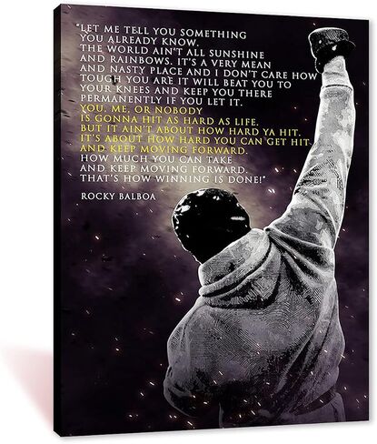 Generic CXLDGUE Rocky Balboa Motivational Quote Movie Poster Decorative Wall Art Boxing Inspiring Quotes Hope Prints Artwork Modern Wall Decor, 16x24in(40x60cm)-Unframed in Saudi Arabia