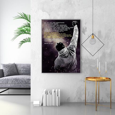 Generic CXLDGUE Rocky Balboa Motivational Quote Movie Poster Decorative Wall Art Boxing Inspiring Quotes Hope Prints Artwork Modern Wall Decor, 16x24in(40x60cm)-Unframed in Saudi Arabia