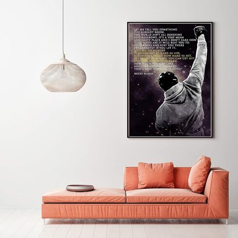 Generic CXLDGUE Rocky Balboa Motivational Quote Movie Poster Decorative Wall Art Boxing Inspiring Quotes Hope Prints Artwork Modern Wall Decor, 16x24in(40x60cm)-Unframed in Saudi Arabia