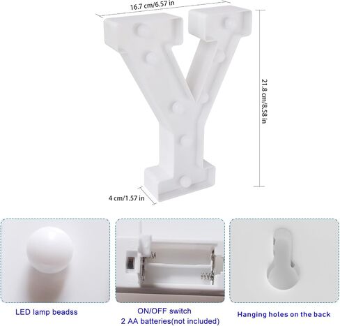 مصابيح حروف مضيئة ملونة من ENSHUI، حروف LED مع أضواء، علامات حروف مضيئة تعمل بالبطارية متغيرة الألوان تلقائيًا للحفلات، وأعياد الميلاد، والطاولة، وتزيين الجدران، وهدية عيد الميلاد E in Saudi Arabia