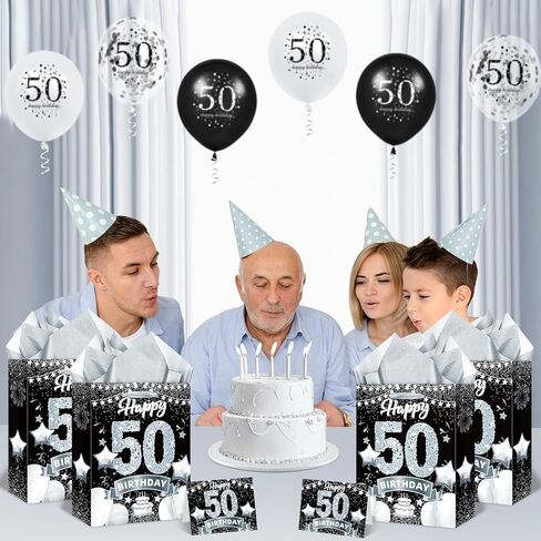 حقائب هدايا عيد الميلاد السادس عشر باللون الأسود والفضي، حقيبة تغليف هدايا عيد الميلاد السادس عشر الكبيرة مقاس 33 سم مع ورق مناديل وبطاقة حلوة لعيد الميلاد السادس عشر من كرافت جودي حقيبة حلوى للأولاد والبنات ديكورات حفلات عيد الميلاد السادس عشر in Kuwait