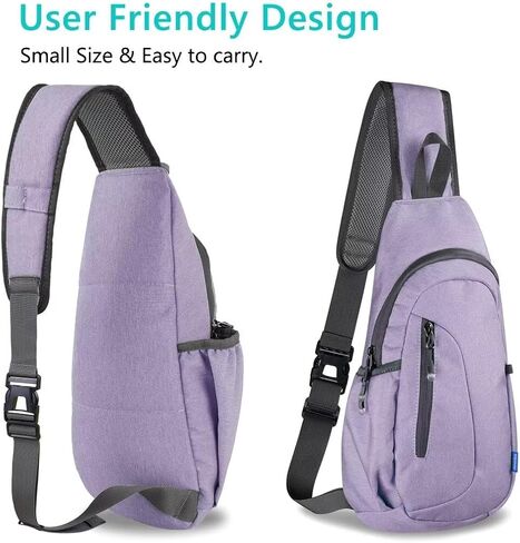 TITECOUGO Small Sling Bag Lightweight Crossbody Bag for Women Men Hiking Backpack Travel Shoulder Bags Chest Daypack for Gym Work Casual Cycling Sports Z1-Canvas Dark Black in Kuwait