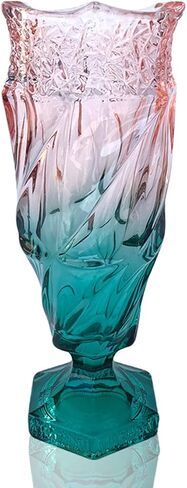 Glass Flower vase 2.4lb 8.5inch,Bohemian Style, for Centerpieces,Wedding,Perfect Home Decor Glass Vase (Purple Pink) in Saudi Arabia