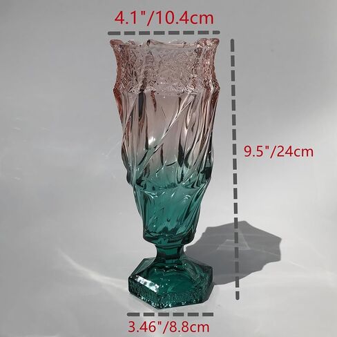 Glass Flower vase 2.4lb 8.5inch,Bohemian Style, for Centerpieces,Wedding,Perfect Home Decor Glass Vase (Purple Pink) in Saudi Arabia
