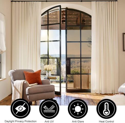 طبقة خصوصية للنافذة من DKTIE، مرآة ذات اتجاه واحد مع أدوات التثبيت - طبقة خصوصية للنافذة لا ترى بالداخل - لاصق ثابت بدون غراء، فضي، 17.7 بوصة × 78.7 بوصة in Kuwait