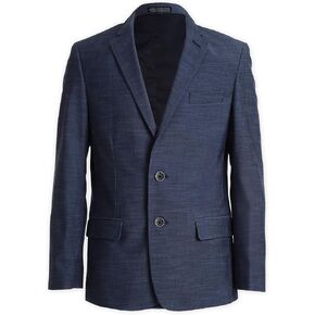 Calvin Klein Boys' Blazer Suit Jacket, 2-button Single Breasted Closure, Buttoned Cuffs & Front Flap Pockets, Black Performance, 18