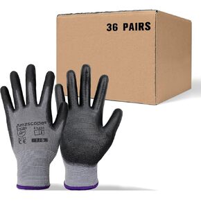 Work Gloves-PU Coated,12 Pairs,Thin Garden Gloves for Men Women,Ideal for Light Duty Work