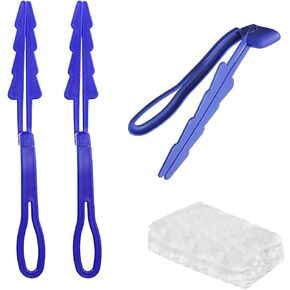 2PCS Extender Duster Mop Handle for Duster Refill, Replacement Foldable Dust Handle with 2 Count Duster Refills. (White)