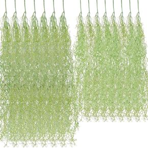 Cindeer 15 Pieces Faux Greenery Moss Realistic Spanish Moss Fake Moss for Potted Plants Hanging Moss Garland for Outdoor Indoor Crafts Halloween Decor(Green,33 Inch, 43 Inch)