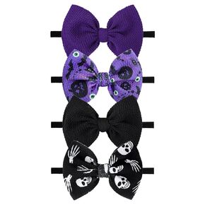 YanJie Baby Girls Hairband - Set of 4 pcs Football, Basketball, Soccer, Rugby Nylon Baby Headbands for 0-6 Months Newborn Infant Toddler - 4 Count Pack