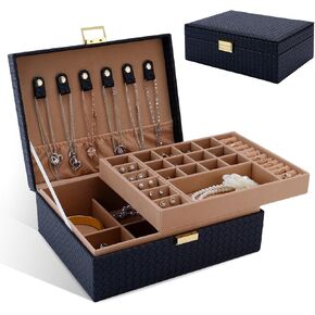 Gifturbo Jewelry Box for Women,Jewelry Boxes for Girls, 3 Layers Large Travel Jewelry Storage Organizer Box for Earring,Ring,Bracelets,Necklace