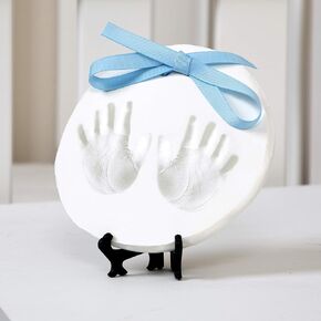 Nuby Baby Hand & Footprint Kit with Wall Decor Frame That Holds One 4 x 6 Photo & 2 Clay Print Kits for Newborn Girls & Boys, Personalized Baby Gift