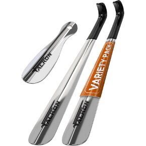 Long Metal Shoe Horn Set | 16.5" Shoe Horn Long Handle for Seniors, Shoehorn 2 Pack, Extra Long Shoe Horn Metal, Shoe Horns for Men & Women- Long Handled Shoe Horn, Shoe Spoon, Shoehorn Long-handle