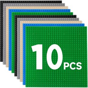 LVHERO 10pcs Classic Baseplates Building Plates for Building Bricks 100% Compatible with All Major Brands-Baseplate, 10" x 10"