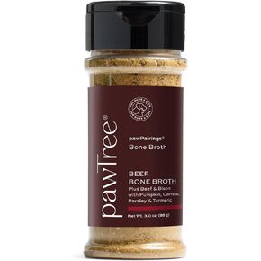 pawTree pawPairings Bone Broth Powder Food Topper & Flavor Enhancer for Any Cat or Dog Food - Source of Protein, Glycine and Antioxidants - Beef Bone Broth - 3 oz