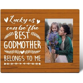 Godmother Picture Frame Gifts, Best Godmother Belongs to Me, Mother's Day Gifts for Godmother, Birthday Christmas Thanksgiving Gift for Godmother, Godmother Gifts from Godchild Baby Goddaughter Godson