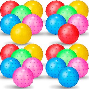 36 Pieces Knobby Balls 4.72 Inch Spiky Bounce Ball Toy Large Bouncy Balls Bulk Inflatable Sensory Balls Soft Massage Stress Plastic Balls for School Party Play Outdoor Indoor Party Favors, 5 Colors