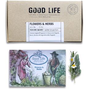 Good Life Flowers & Herbs Scented Sachets | Designed in New Zealand | 12 Sachets