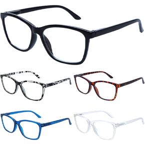 VIDEBLA 5-Pack Reading Glasses Blue Light Blocking Anti Headache/Glare/Eye Strain Readers Computer Eyeglasses Women/Men