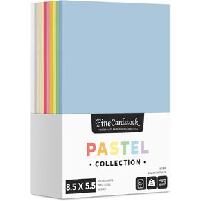 Assorted Pastel Colored Cardstock – Assortment of 10 Colors for Arts & Crafts, Invitations, Flyers, Posters, Decorations | 67lb Vellum Bristol (147gsm) | 8.5 x 11" | 10 Each Color (100 Sheets Total)