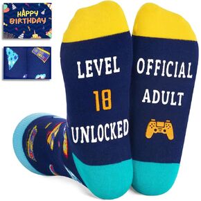Zmart Cool 18th Birthday Gifts for 18 Year Old Boys Girls Gifts for 18 Year Old Male, 18 Year Old Girl Birthday Gifts, Funny Crazy Socks for Teens